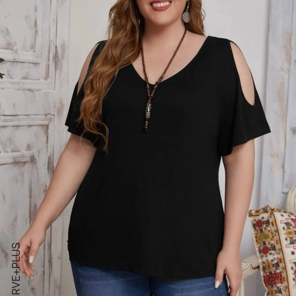 FASHION PLUS COOL SHOULDER TEE SIZE 2X - Picture 1 of 5